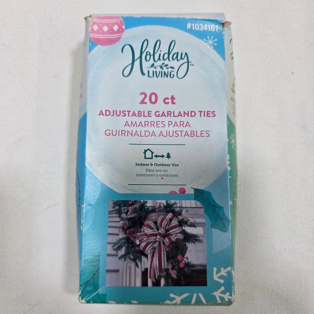 Holiday Living Adjustable Garland Ties 20 ct Green Indoor Outdoor 7202220GLO